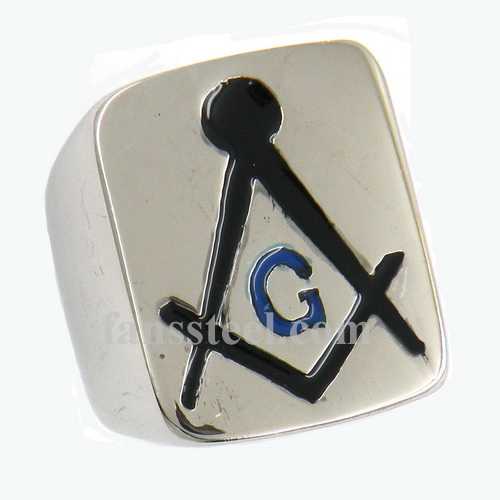 FSR10W42B Blue G square and ruler masonic ring - Click Image to Close